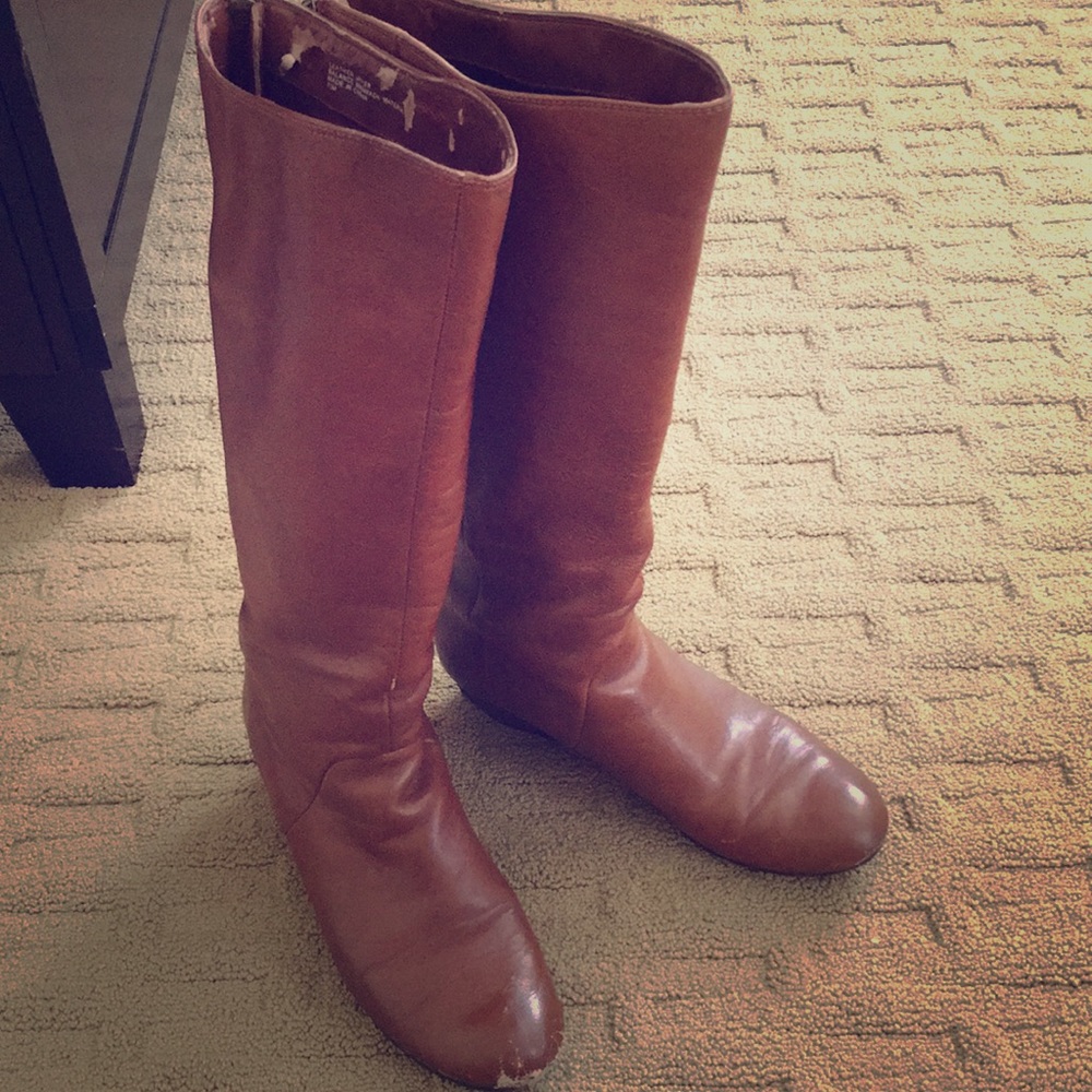 Leather Wedge Boots